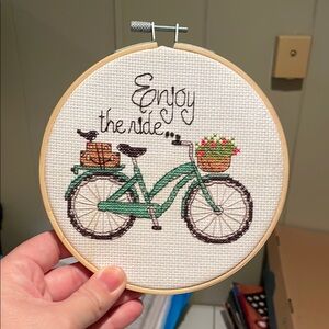 Embroidered Bicycle Wall Art